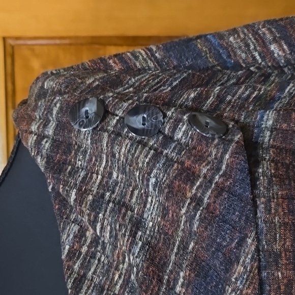 I.N. Studio Blue and Gray Shrug Sweater with Cowl Neck L - Picture 2 of 6